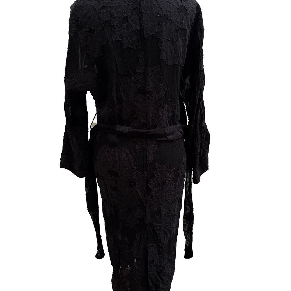 Aritzia Wilfred Black Durante Robe Sheer Floral duster - Picture 11 of 14